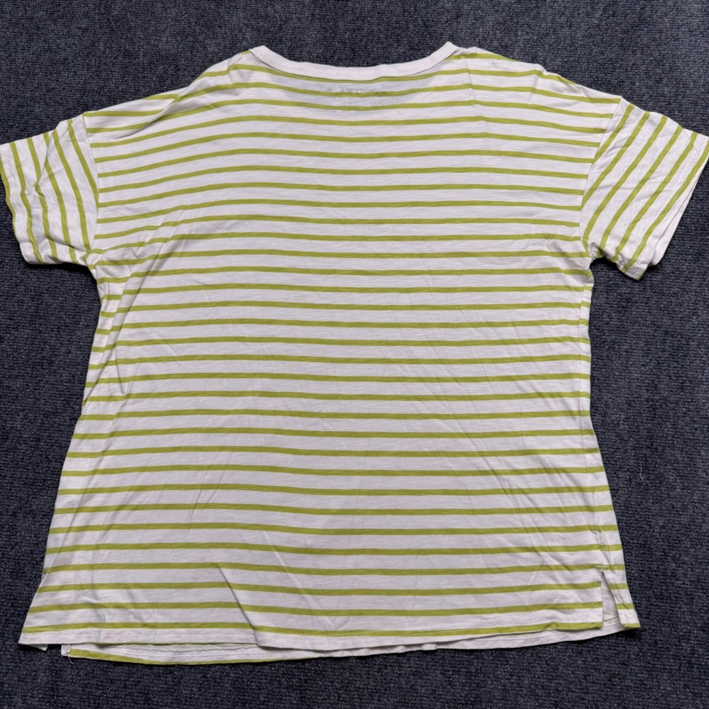 24/7 by Maurices Womens XXL T-Shirt Green White Striped Cotton Modal Crew Neck - Picture 7 of 8